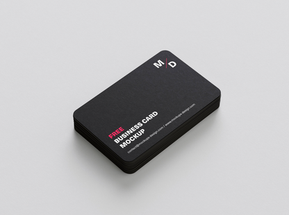 Black Business Card With Round Corners