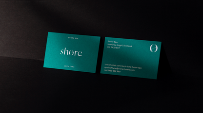 Two green custom made business card using 300gsm Glossy paper